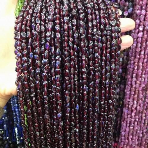 Natural stone beads irregular shape garnet loose beads For jewelry making DIY necklace bracelet Accessories size 6x10-8x10mm