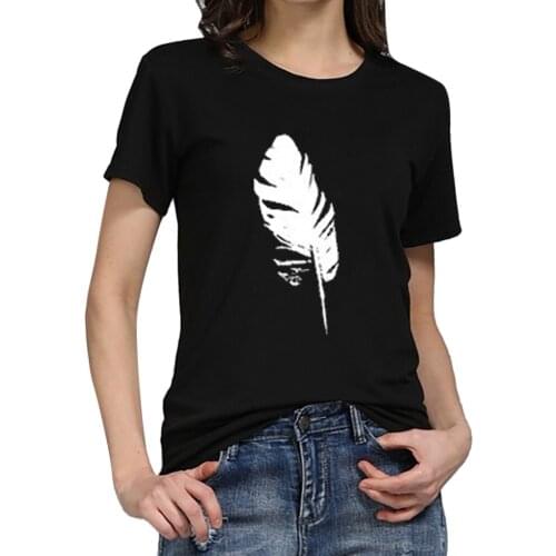 Womens Tshirts Casual Aesthetics Fashion Tee Tops Femme Loose Short-sleeved Leaf Print Tshirt Casual O-neck Koszulki Damskie
