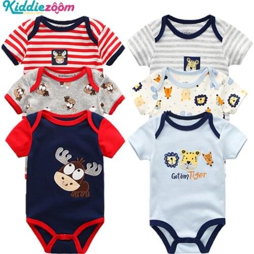 Newborn Photography Props Rompers Baby Clothes 100% Cotton Short Sleeves O-Neck Floral Sport Girls Infant Boy Summer Pajamas