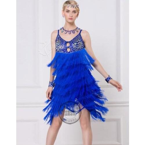 Latin tassel fringe customize custom back cutout Rumba cha cha salsa tango Latin dance competition dress