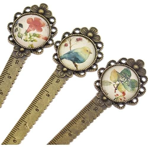 Lychee Life 1Pc/lot 10cm Vintage Flower Metal Ruler Sewing Measuring Gauge Diy Quilting Sewing Tool Accessories