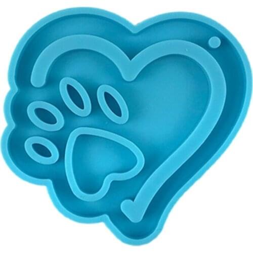 Love Dog Claw Keychain Silicone Mold with Hole Keyring Pendant Handmade Valentines Day Gift Jewelry T5UF