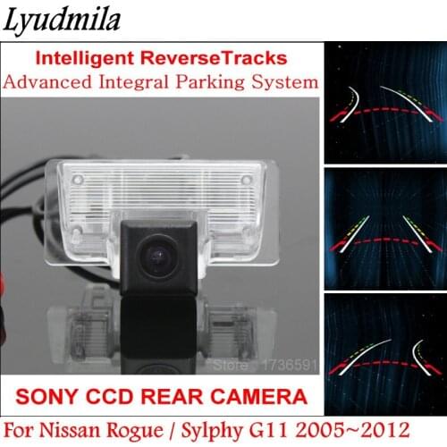 Lyudmila FOR Nissan Rogue / Sylphy G11 2005~2012 Car Dynamic Trajectory Backup Rear View Camera with Variable Parking Line