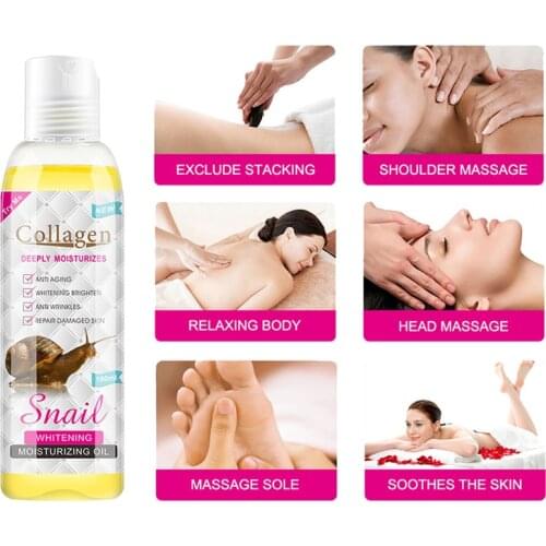 Snail Collagen Moisturizing Whitening Oil Improve Dryness Anti Wrinkles Body Massage Oil Relax Body Smooth Skin Care Oil