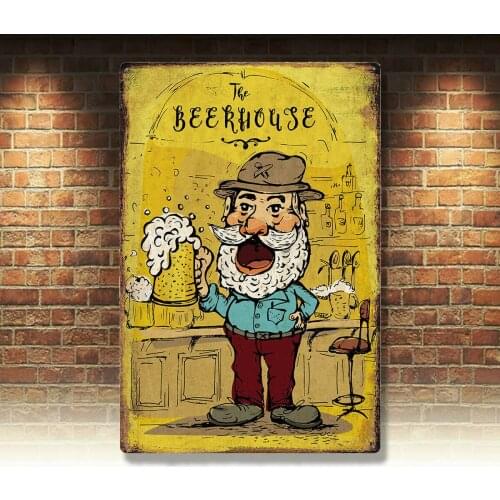 Metal Tin Sign the beerhouse beer for Bar Pub Home Vintage Retro Poster