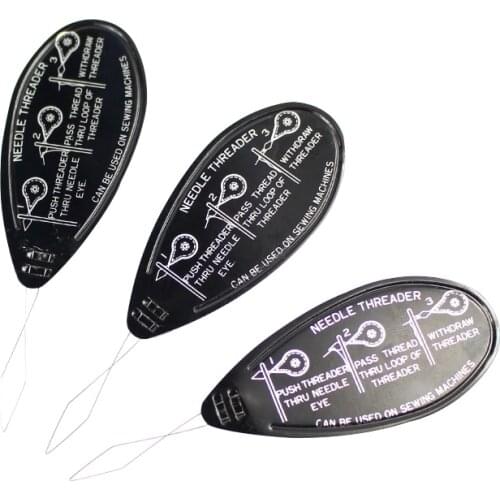 MIUSIE 3 PCS/10PCS Insertion Tool Bow Wire Hand Sewing Stitch Machine Needle Threader Guide Needle Device