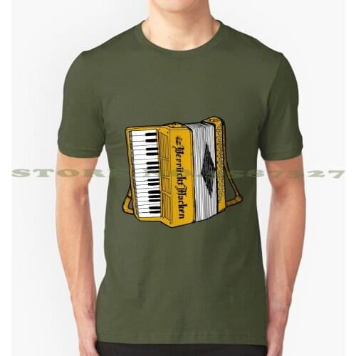 Verruckt Macken Fashion Vintage Tshirt T Shirts Accordion Tune Music Instrument Retro Old Musical