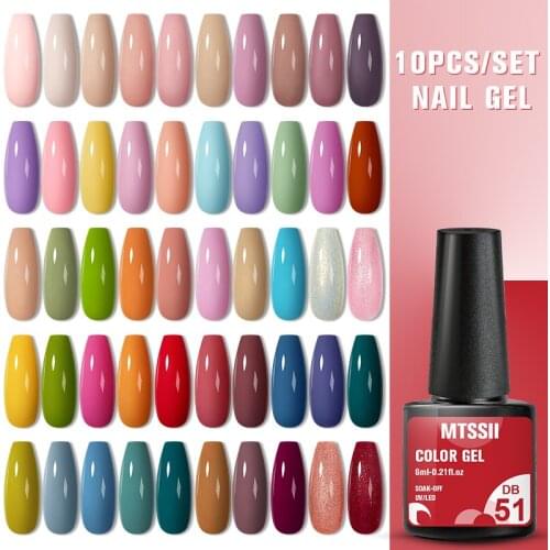 Mtssii Color Nail Gel Polish Set Kit Matte Top Coat Gel Soak Off UV LED Gel For Nails Varnish DIY Nail Art Manicure Gel Varnish