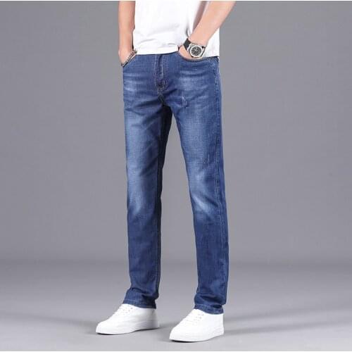 2021 Autumn New Fashion Regular Denim Pants Male Brand Trousers High Quality Classic Mens Slim-fit Stretch Jeans