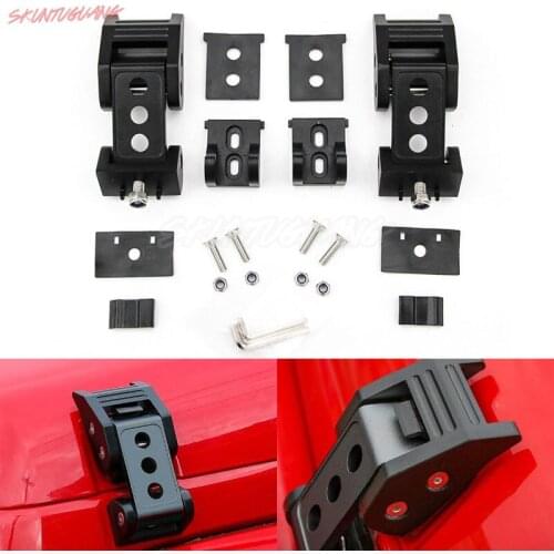 A Set For Jeep Wrangler Car Accessories Black Hood Locking Hood Catch Latch for 2007-2017 Jeep Wrangler JK & Unlimited