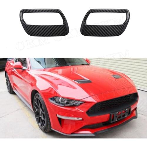 Carbon Fiber Front Bumper Engine Hood Air Outlet Decoration Sticker Accessorise For Ford Mustang 2018 2019 2020