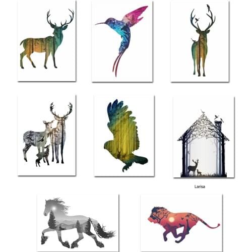 Wall Poster Animal Pictures for Home Design Canvas Wall Art Prints Modern Room Decoration Painting for Interior Loft Frameless