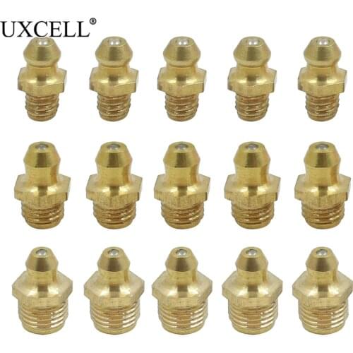 Uxcell Brass M6 M8 M10 Thread Straight 45 Degree Angle 90 Degree Angle Grease Nipple Fittings Kit Zinc Plated Iron Grease Nipple