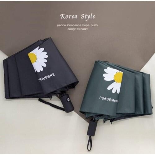 Fully automatic three-fold umbrella anti-ultraviolet sunny and rain dual-use umbrella windproof strong umbrella woman umbrella