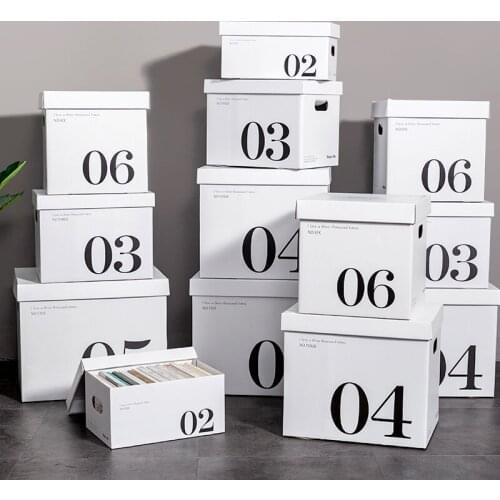 Simple Paper Storage Box Large-capacity Dormitory Student Storage Box Digital Marking Storage Box Corrugated Storage Carton