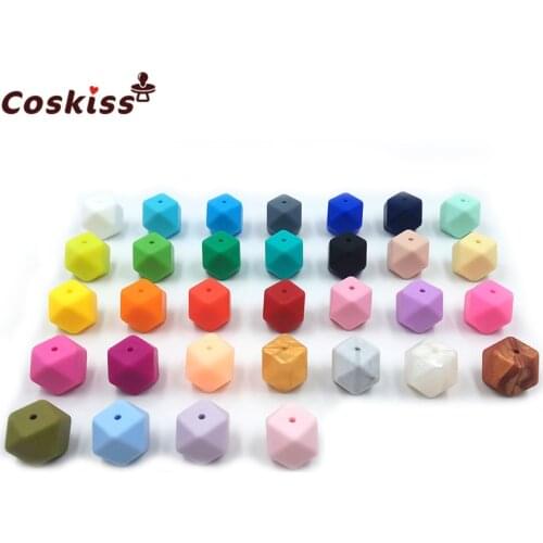 Silicone Beads for teether mix colors 17mm geometric/hexagon DIY baby Chewing Jewelry Teethers necklace/ Bracelet Baby Teether