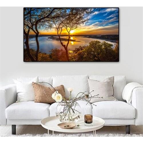 Modern Sunset Natural Landscape HD Print Canvas Painting Posters and Prints Scandinavian Wall Art Picture for Living Room Decor