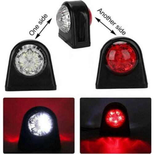 10-30V Car Truck LED Side Marker Light Rubber Plastic Double Side Indicator Lamps Red White for Trailer Lorry Van