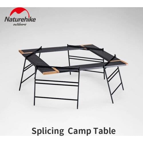 Naturehike Camping Folding Iron Table Detachable Multifunctional Picnic Table Portable Splicing Travel Shelf Outdoor Sundry Rack