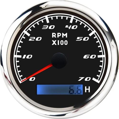 Universal Speedometer 12V/24V Odometer 85mm LCD Hourmeter Tachometer Backlight for Marine Car Motorcycle