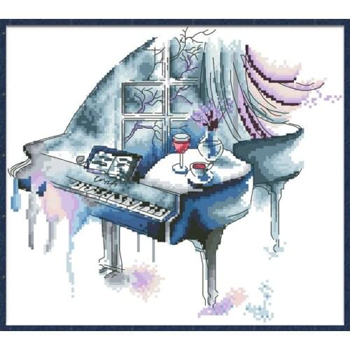 Elegant Night Cross Stitch Patterns Embroidery Kits Printed Fabric Needlework 11CT 14CT DIY Handmade Crafts Home Decor Paintings