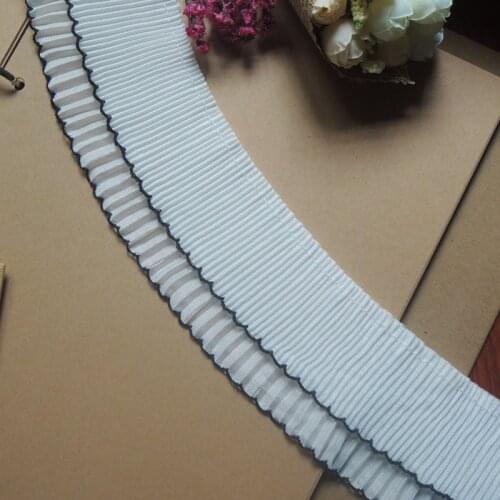 Custom wrinkle lace elastic lace trimming skirt DIY white hand accessories 6.5cm wide