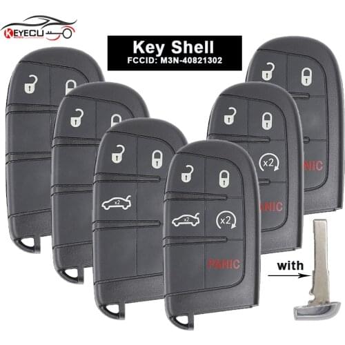 KEYECU M3N-40821302 Replacement Smart Remote Key Shell Case Fob for Jeep Renegade Compass Fiat 500L 500X 500