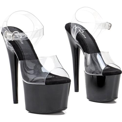 Leecabe 17CM/7Inch Womens Platform Sandals party High Heels Shoes Pole Dancing Shoes