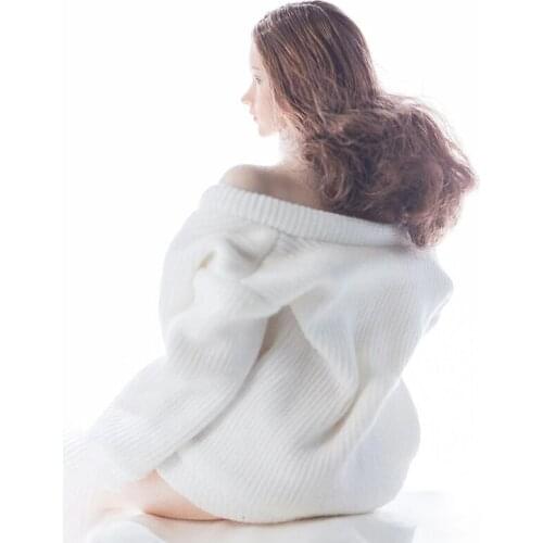 1:6 ratio female soldier white knit clothes suit college wind knit jacket girl clothing clothes