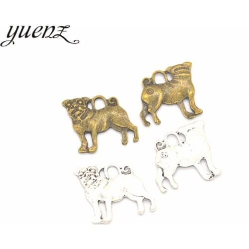 YuenZ 10pcs Dog Charms Metal Pendants for Jewelry Making Bracelet Necklace Jewelry Handmade Crafts 23*21mm D916