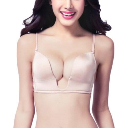 2021 Lingerie Intimate Deep U Plunge Bra Push Up V Bra 3 Way Straps For Wedding-Party Hot Selling