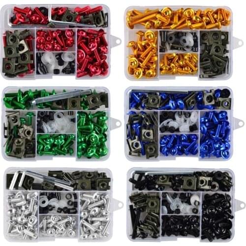 2020 New 155 Pcs/Set M6 M5 Motorcycle Fairing Bolts Kit Bodywork Fastener Clip Screws Nut for Motorbike Repair Modification