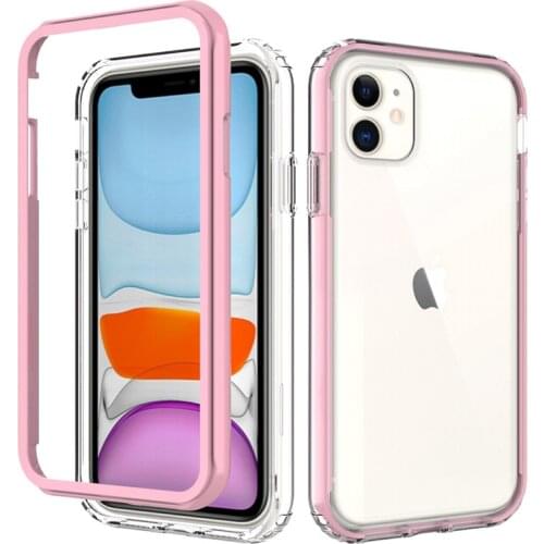 360 Full Body Crystal Transparent Silicon Case iPhone 11 12Promax 12mini Colorful TPU Bumper Hybrid Anti Shock Armor Phone Cases