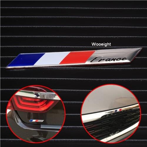 Wooeight 3D Aluminum Alloy France National Flag Emblem Badge Car Sticker Decals For Auto Cars For Peugeot Citroen Renault BMW