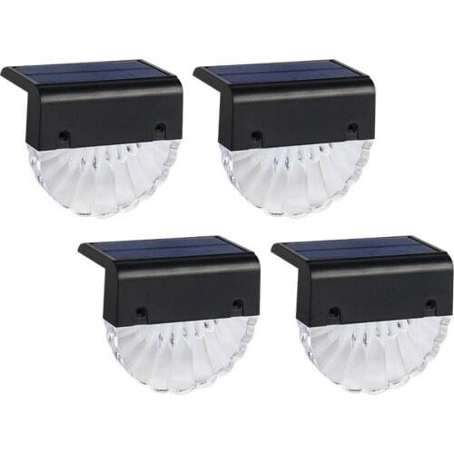 4pcs Solar Lights Stair Lamp Waterproof IP65 Outdoor Garden Pathway Yard Patio Fence Lamps LED Solar Color-changing Night Light