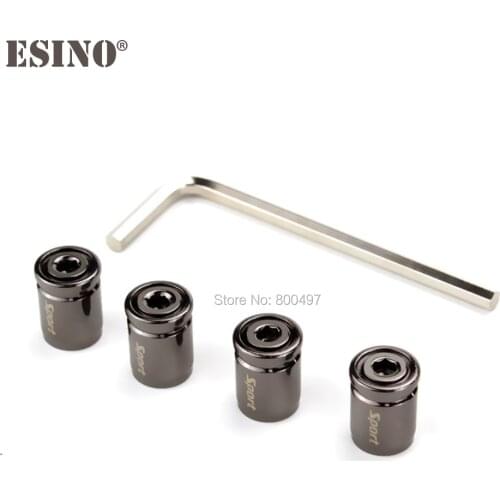 4 x Newest Titanium Black Car Styling Anti-theft Stainless Wheel Tire Valve Stem Caps Zinc Alloy Wheel Tire Stem Air Valve Caps