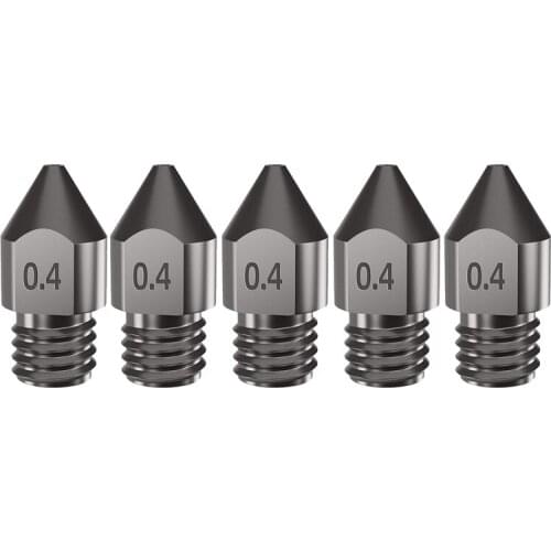 5 Pcs 0.4/1.75mm Thread Extruder Super Hard and Wear-Resistant MK8 Nozzle Print Head for 3D Printer Accessories