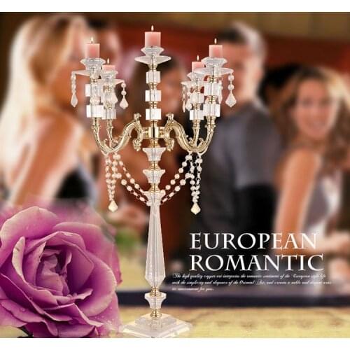 77cm Tall crystal Table Centerpiece acrylic Wedding Candelabras candlestick Wedding Props Table Center Decor