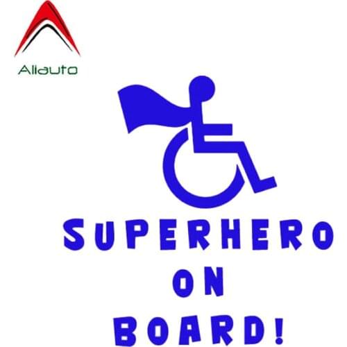 Aliauto High Quality Car Sticker Cartoon Disabled Child on Board Superhero Accessories Waterproof Creative Decal PVC,14cm*14cm