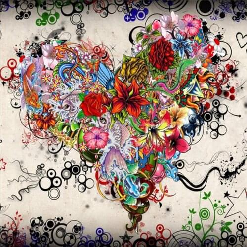 Diamond Embroidery Flowers DIY Diamond Painting Heart-shaped Full Square Cross Stitch Diamond Mosaic Rhinestone Paintings FZ755