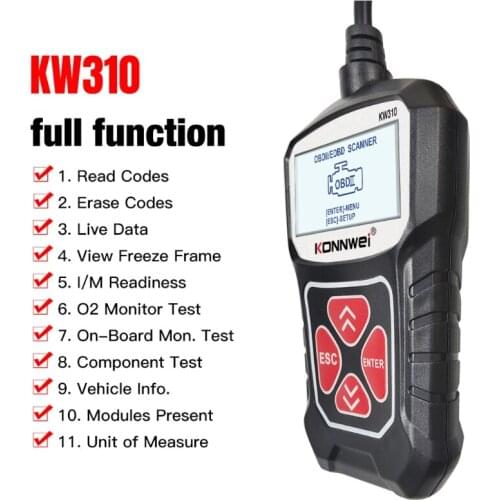 KW310 OBD2 Car Diagnostic Scanner Automotive Scanner For Car Code Reader Scanner Tools Car Diagnostic Tool T3ED