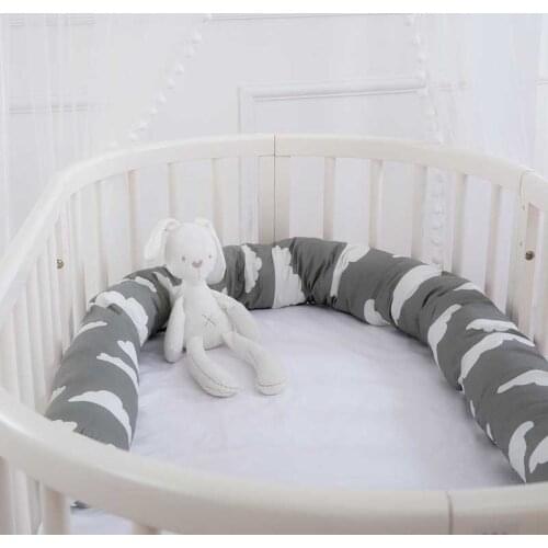 Baby Bed Crib Bumpers Cotton Printed Newborn Cot Bumper Pads Breathable Infant Long Pillows Cradle Cushion 2M