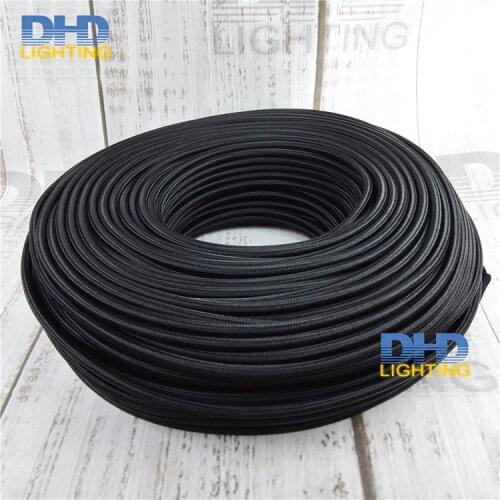 Free shipping 3X0.75mm 3 cores black fabric electric wire pendant lamp cable table lamp power cord DIY lighting wire cable