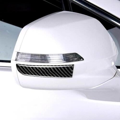 Car Rearview Mirror Side Strip Anti Scratch Trim Cover Real Carbon Fiber Sticker Accessories Auto For Cadillac XT5 2016 2017