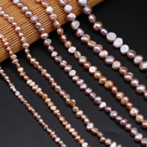 Natural Freshwater Pearl Beads Orange Purple Color 5-10mm for DIY Jewelry Making Bracelet Necklace Earring Women
