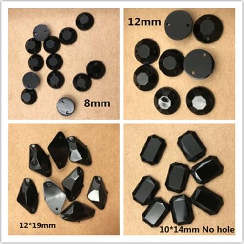 Various Shapes Black Acrylic Drill Hand Sewing Diamond Wedding Shoes DIY Jewelry Accessories Loose Bead Wedding Dress Dress