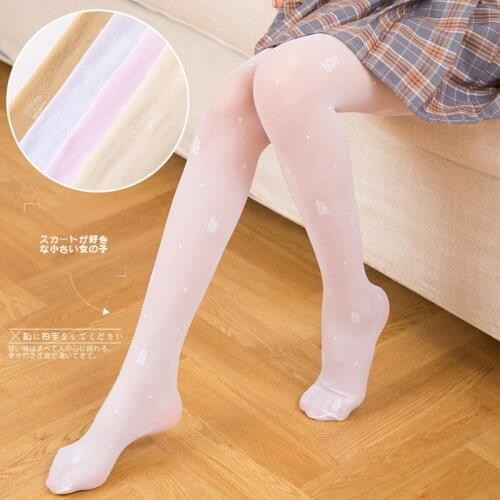 Childrens Bunny Pantyhose Summer Thin Girls' Leggings Anti-hook Silk Cotton Socks Student White Dance Socks Baby Mosquito Socks