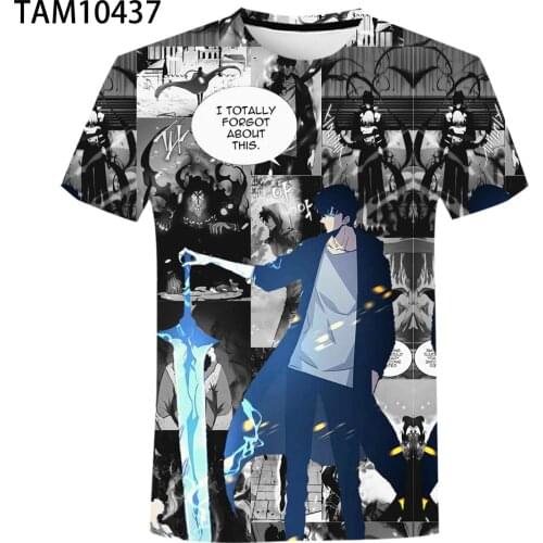 Mens And Womens Summer New 3D Solo Leveling Printed T-Shirt Casual Harajuku Style T-Shirt Street Clothing Shirt Hip-Hop Childr