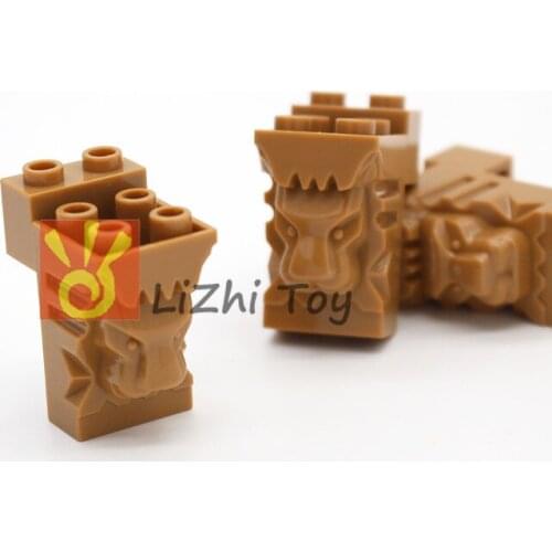 MOC Brick Parts 30274 Brick Modified 2 x 3 x 3 with Cutout and Lion Head Classic Piece Building Block Toy Accessory