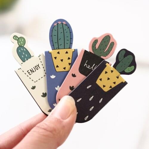 1 Set Fresh Cactus Sakura Unicorn Magnetic Bookmarks Books Marker of Page Student Stationery School Office Supply